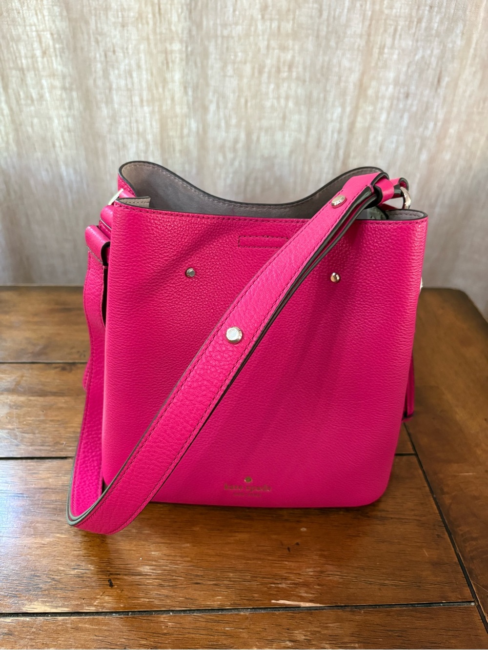 Kate Spade Hot Pink Marti Leather Bucket Bag - Picture 4 of 11